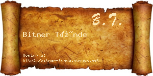 Bitner Tünde névjegykártya