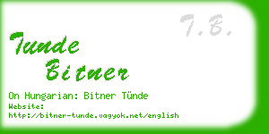tunde bitner business card